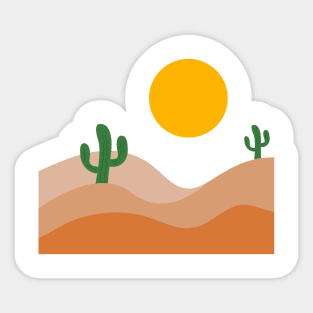 Cactus in the desert sand Sticker